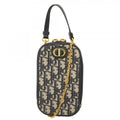Dior Handbag Oblique 30 Montaigne Canvas Navy Gold 2-Way
