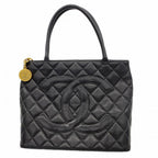 Chanel Tote Reissue Caviar Leather Black Gold