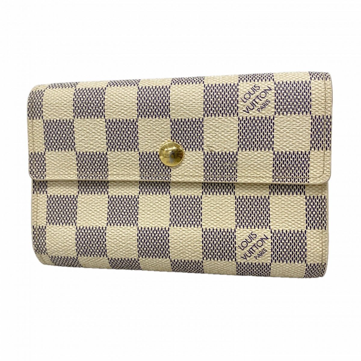 Louis Vuitton Trifold Wallet Damier Azur Portefeuille Alexandra White