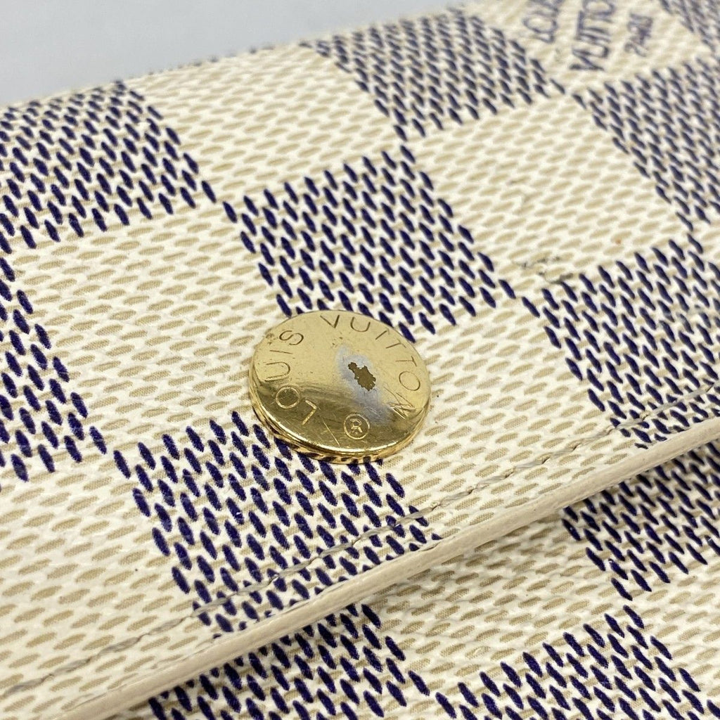 Louis Vuitton Trifold Wallet Damier Azur Portefeuille Alexandra White — view 9