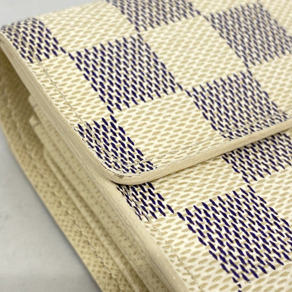 Louis Vuitton Trifold Wallet Damier Azur Portefeuille Alexandra White — view 8