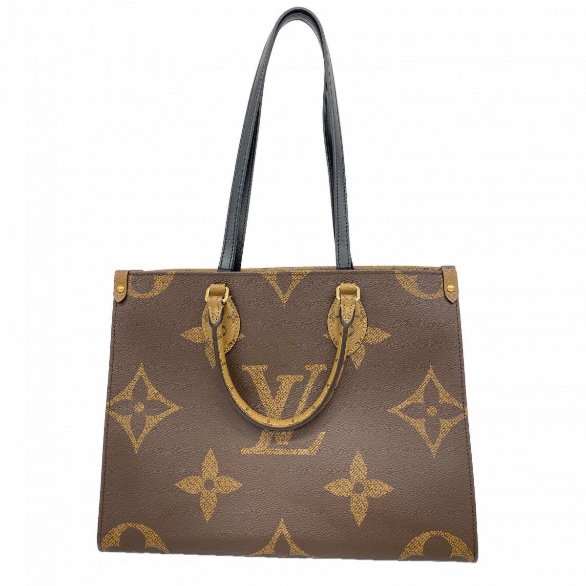Louis Vuitton Tote Monogram Giant Reverse On The Go MM Brown 2-Way