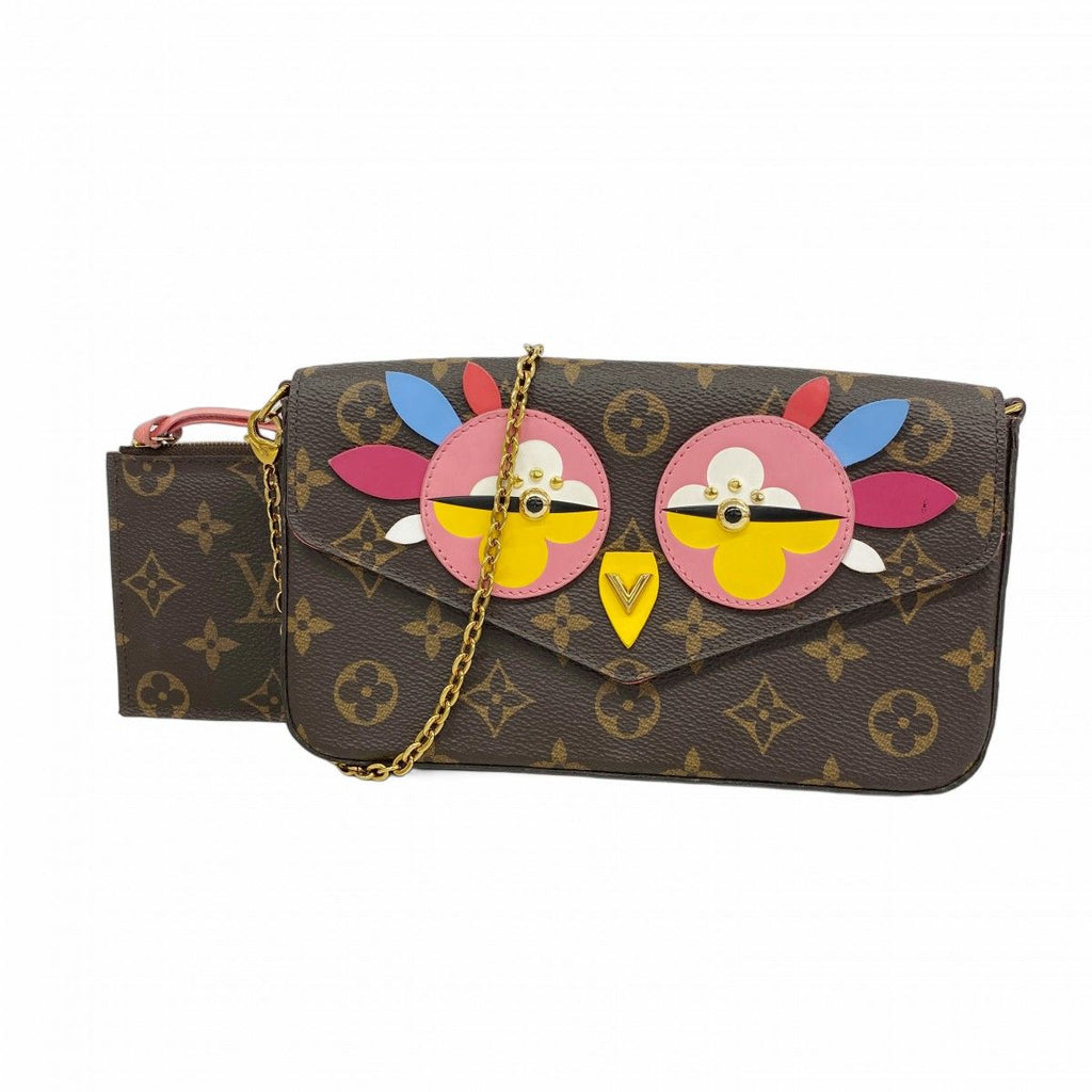 Louis Vuitton Shoulder Wallet Monogram Brea Pochette Felicie Brown Pink