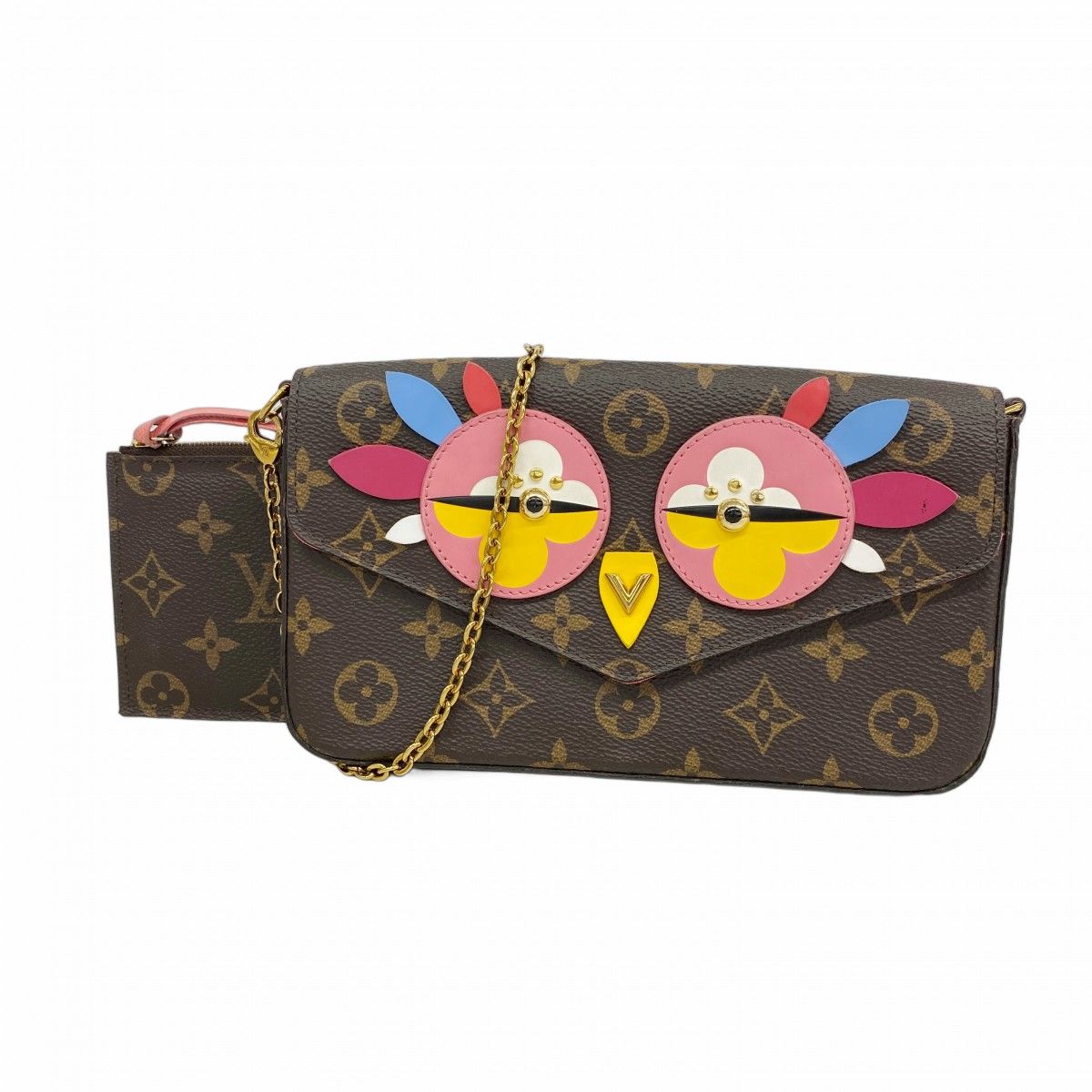 Louis Vuitton Shoulder Wallet Monogram Brea Pochette Felicie Brown Pink