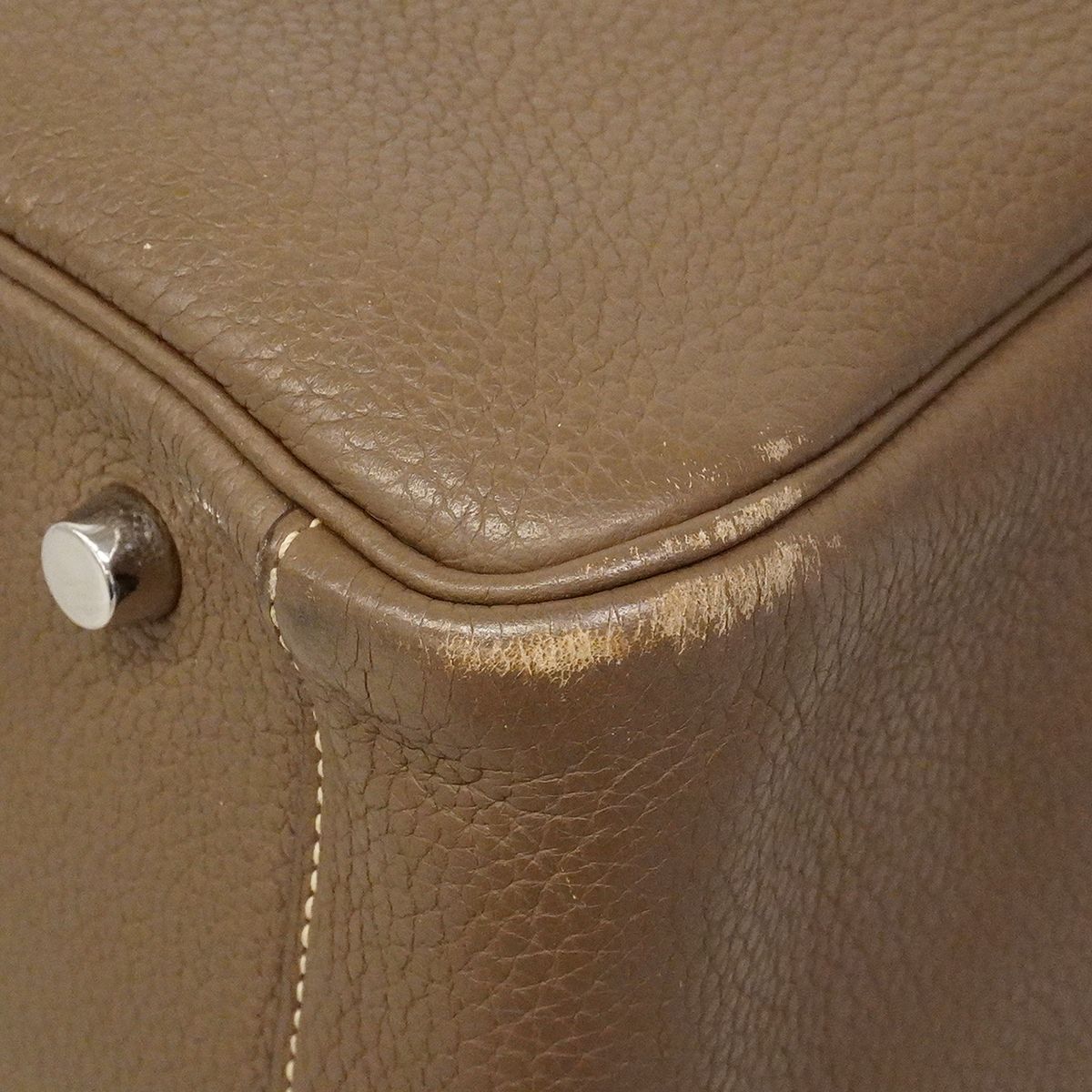 Hermes Handbag Lindy 30 Taurillon Clemence Etoupe Silver 2-Way — view 6