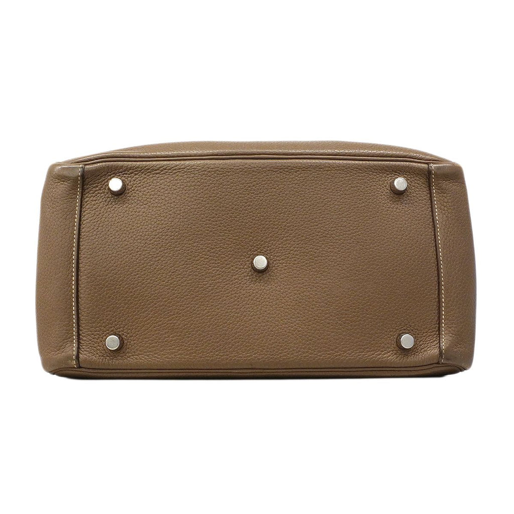 Hermes Handbag Lindy 30 Taurillon Clemence Etoupe Silver 2-Way — view 3