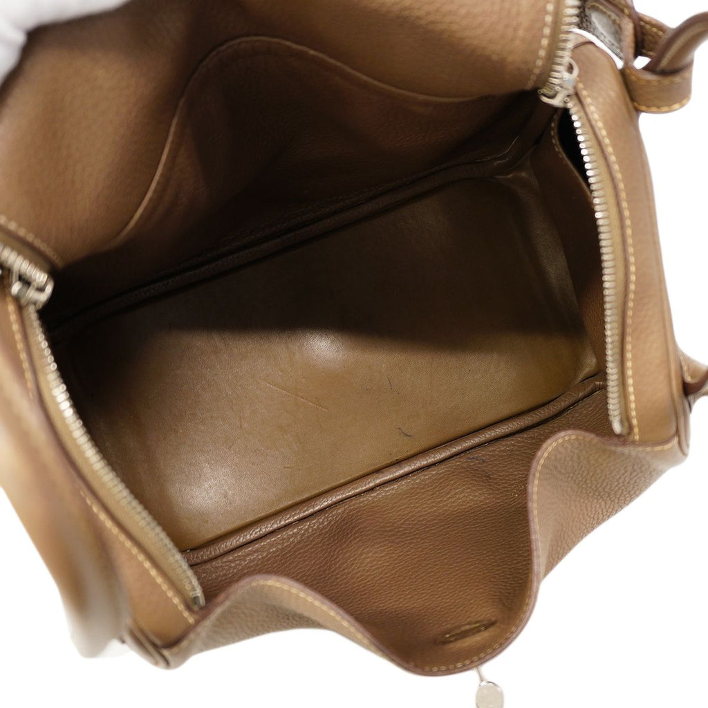 Hermes Handbag Lindy 30 Taurillon Clemence Etoupe Silver 2-Way — view 4