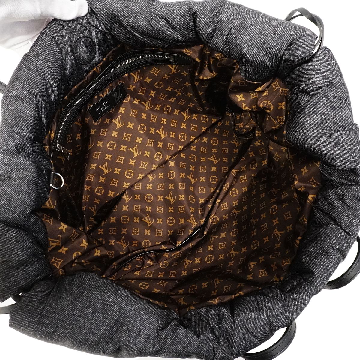 Louis Vuitton Tote Monogram Neverfull Inside Out MM Black Brown Reversible — view 4