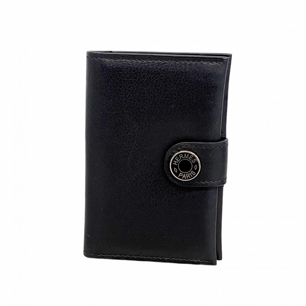 Hermes Card Case Color Black Silver