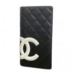 Chanel Wallet Cambon Lambskin Black Silver