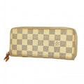 Louis Vuitton Wallet Damier Azur Portefeuille Clemence White Rosevalerine