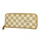 Louis Vuitton Wallet Damier Azur Portefeuille Clemence White Rosevalerine
