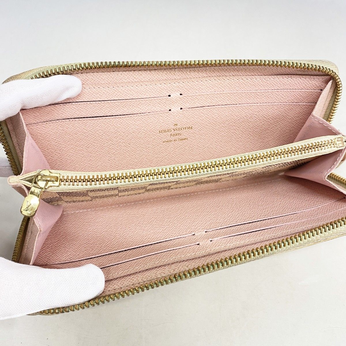 Louis Vuitton Wallet Damier Azur Portefeuille Clemence White Rosevalerine — view 3