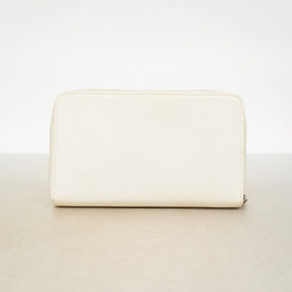Chanel Wallet Camellia Leather Ivory Silver — view 9