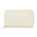 Chanel Wallet Camellia Leather Ivory Silver