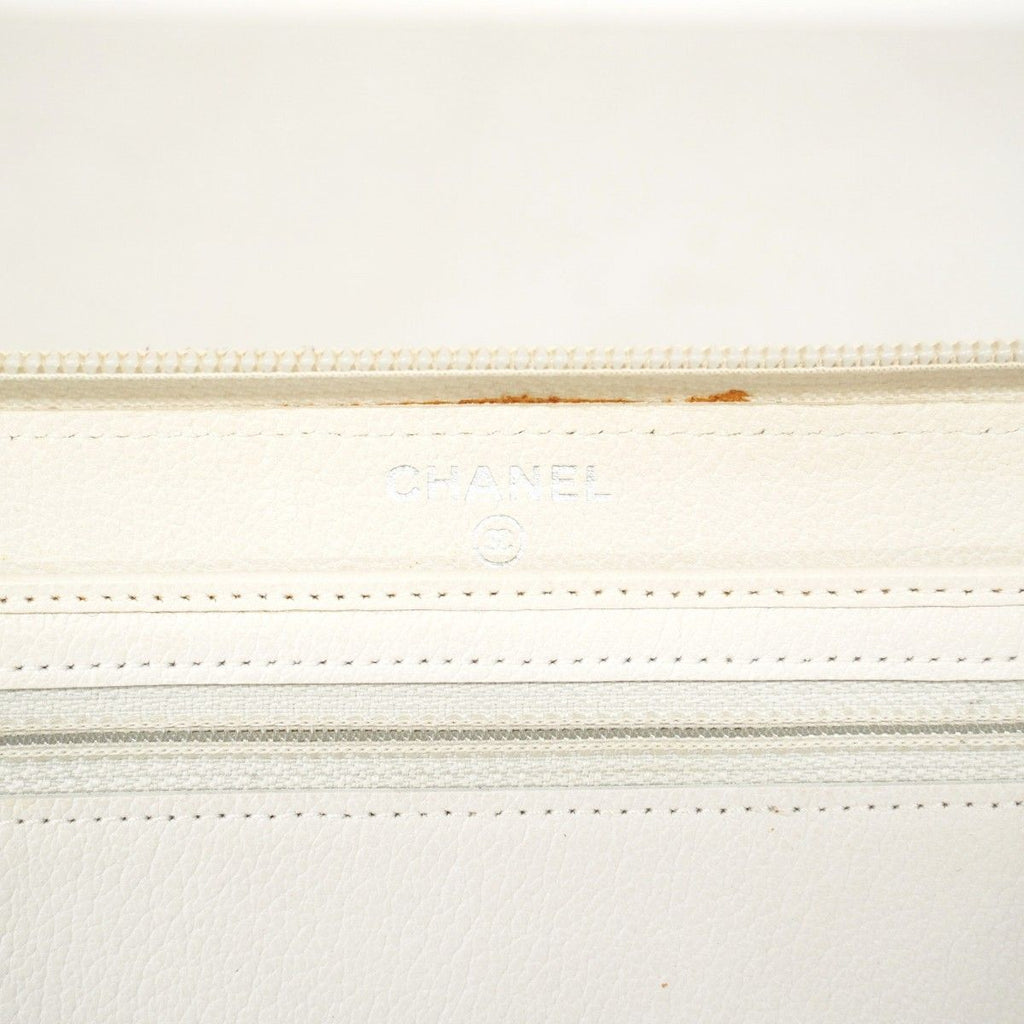 Chanel Wallet Camellia Leather Ivory Silver — view 4
