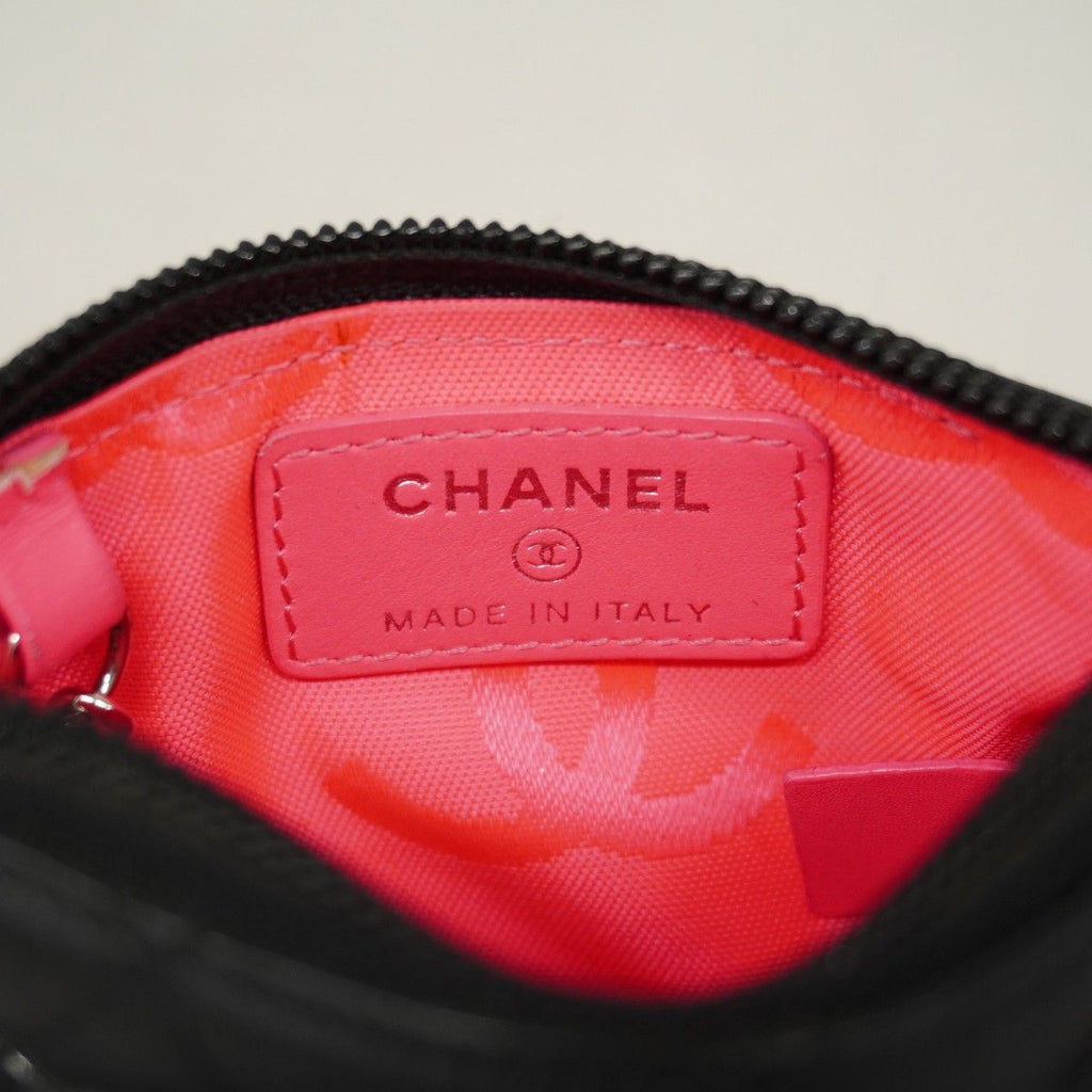Chanel Coin Case Cambon Lambskin Black Silver — view 4
