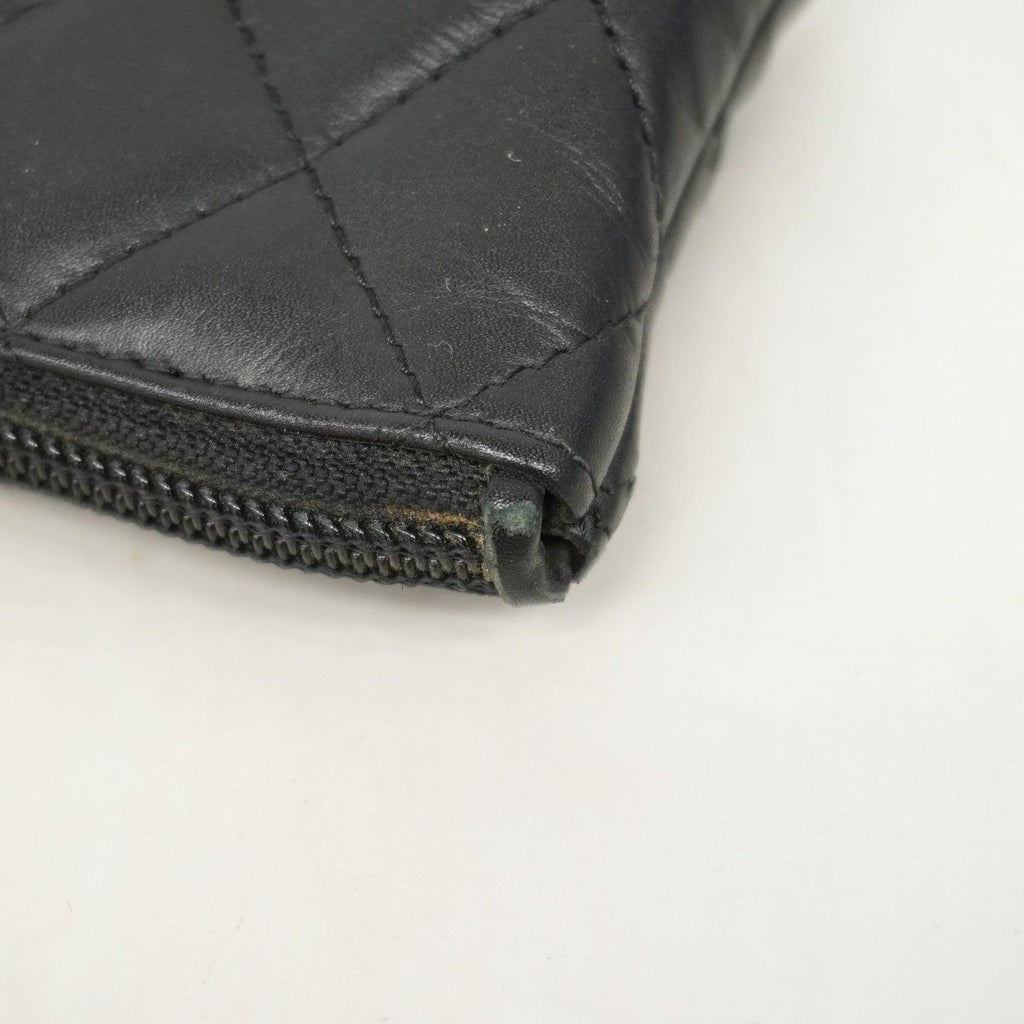 Chanel Coin Case Cambon Lambskin Black Silver — view 5