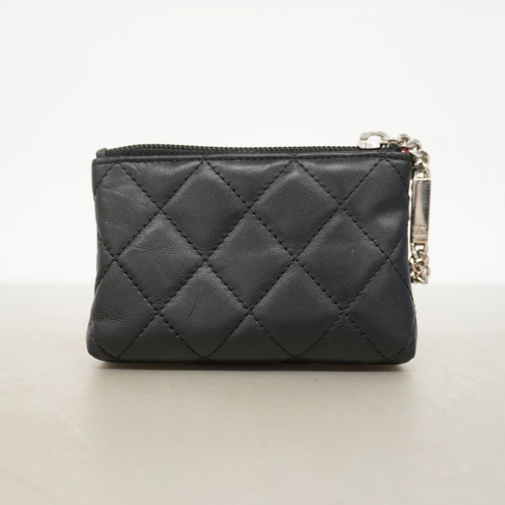 Chanel Coin Case Cambon Lambskin Black Silver — view 7