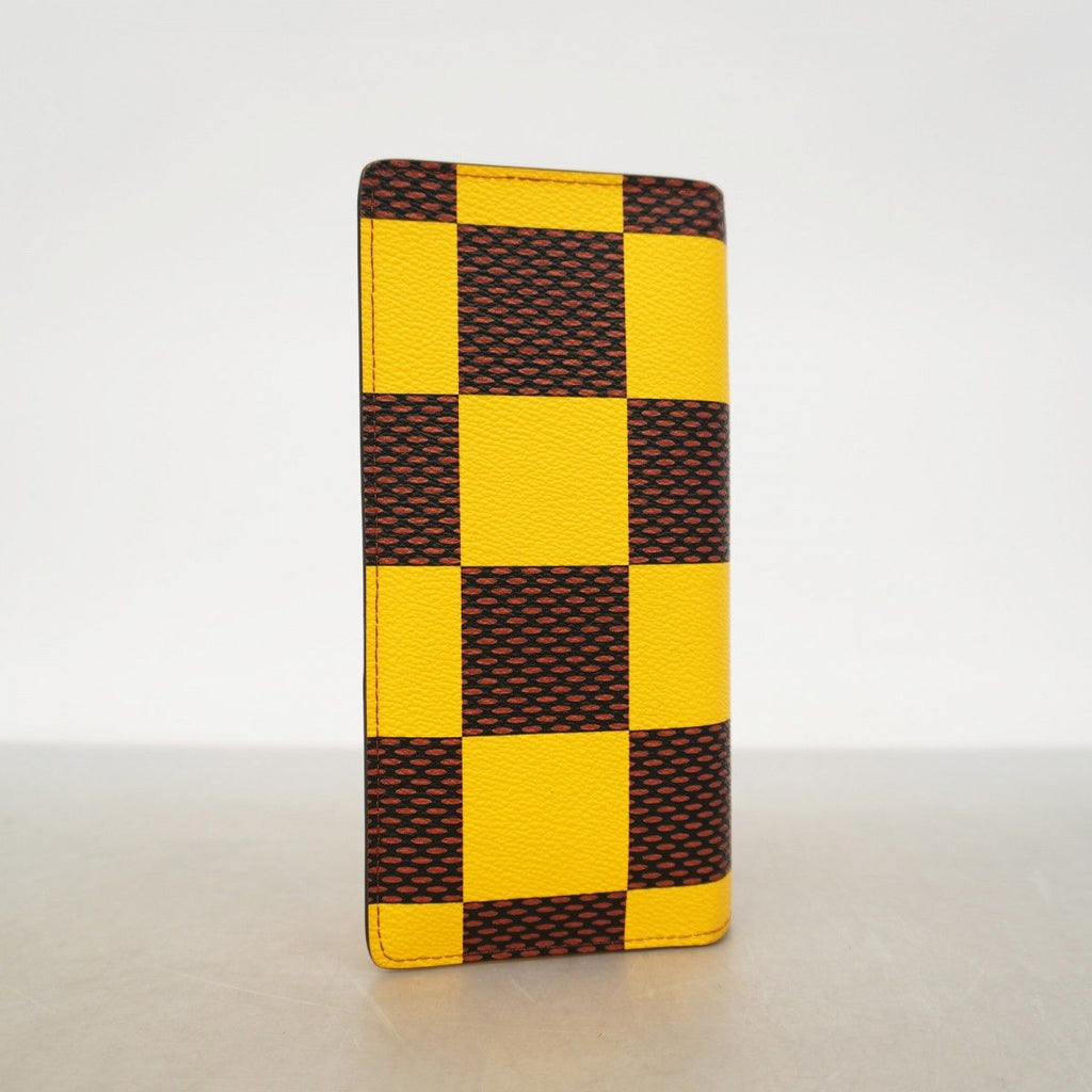 Louis Vuitton Wallet Damier Pop Portefeuille Brazza NM Yellow Brown — view 8