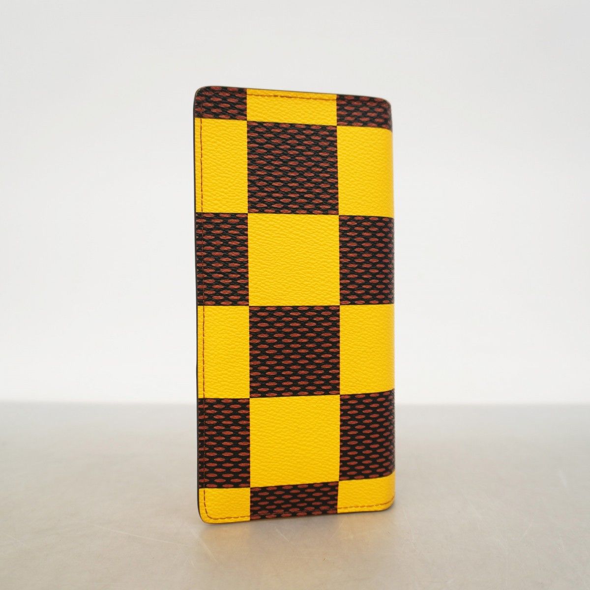 Louis Vuitton Wallet Damier Pop Portefeuille Brazza NM Yellow Brown — view 8