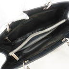 Chanel Chain Tote Quilted Caviar Leather Black Silver — view 4
