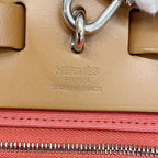 Hermes Handbag Herbag Zip PM Toile Officier Pink Natural Silver 2-Way — view 5