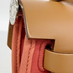 Hermes Handbag Herbag Zip PM Toile Officier Pink Natural Silver 2-Way — view 7