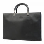 Gucci Handbag Bamboo 002 Leather Black Silver