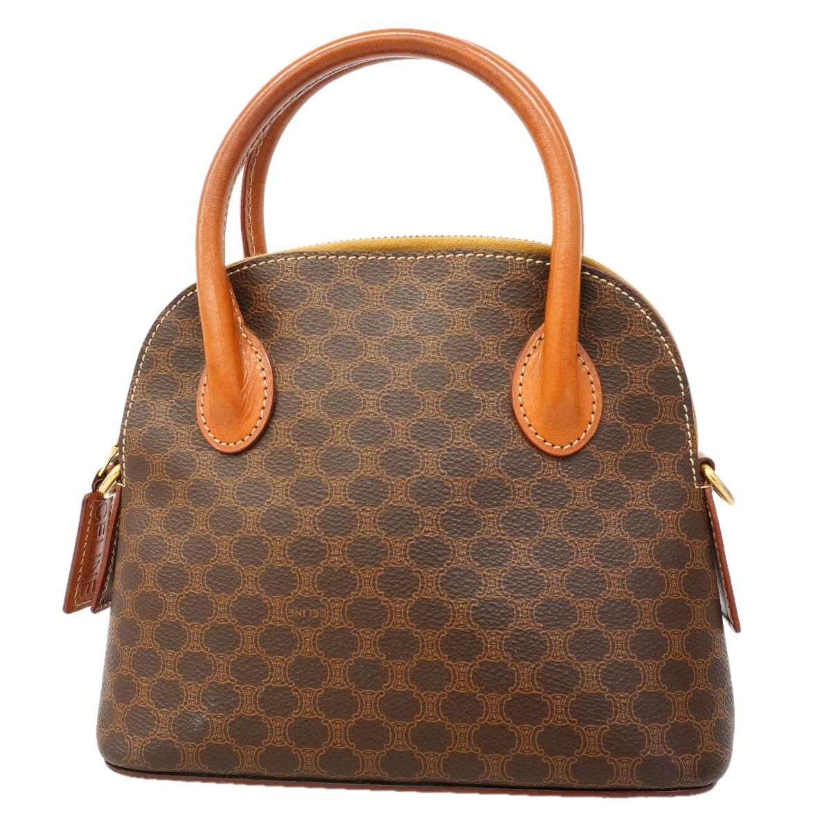 Celine Handbag Macadam Brown Gold