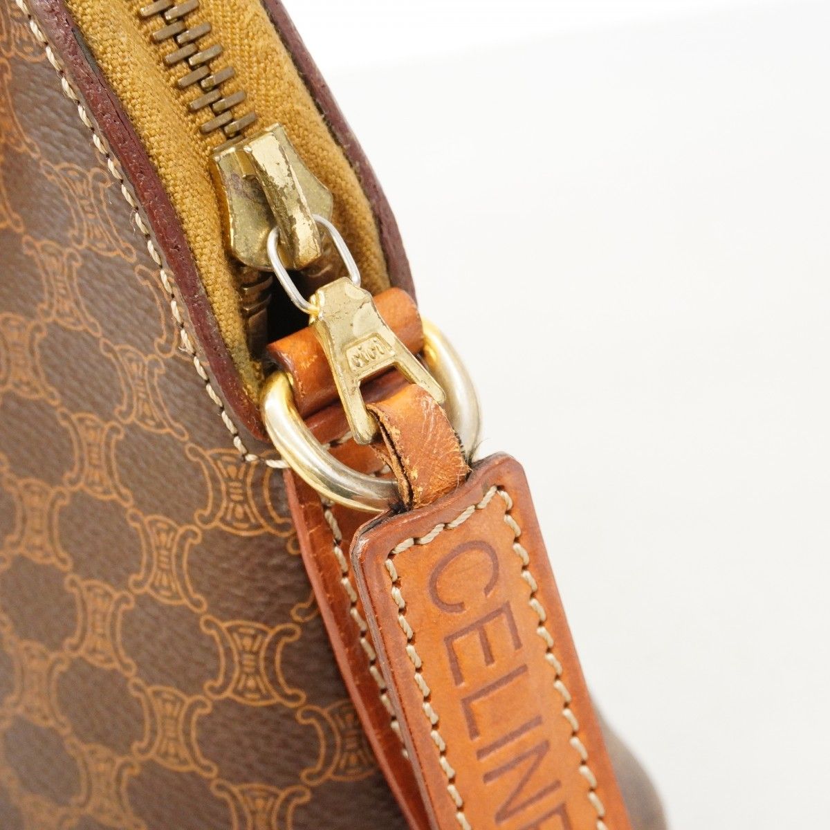 Celine Handbag Macadam Brown Gold — view 7