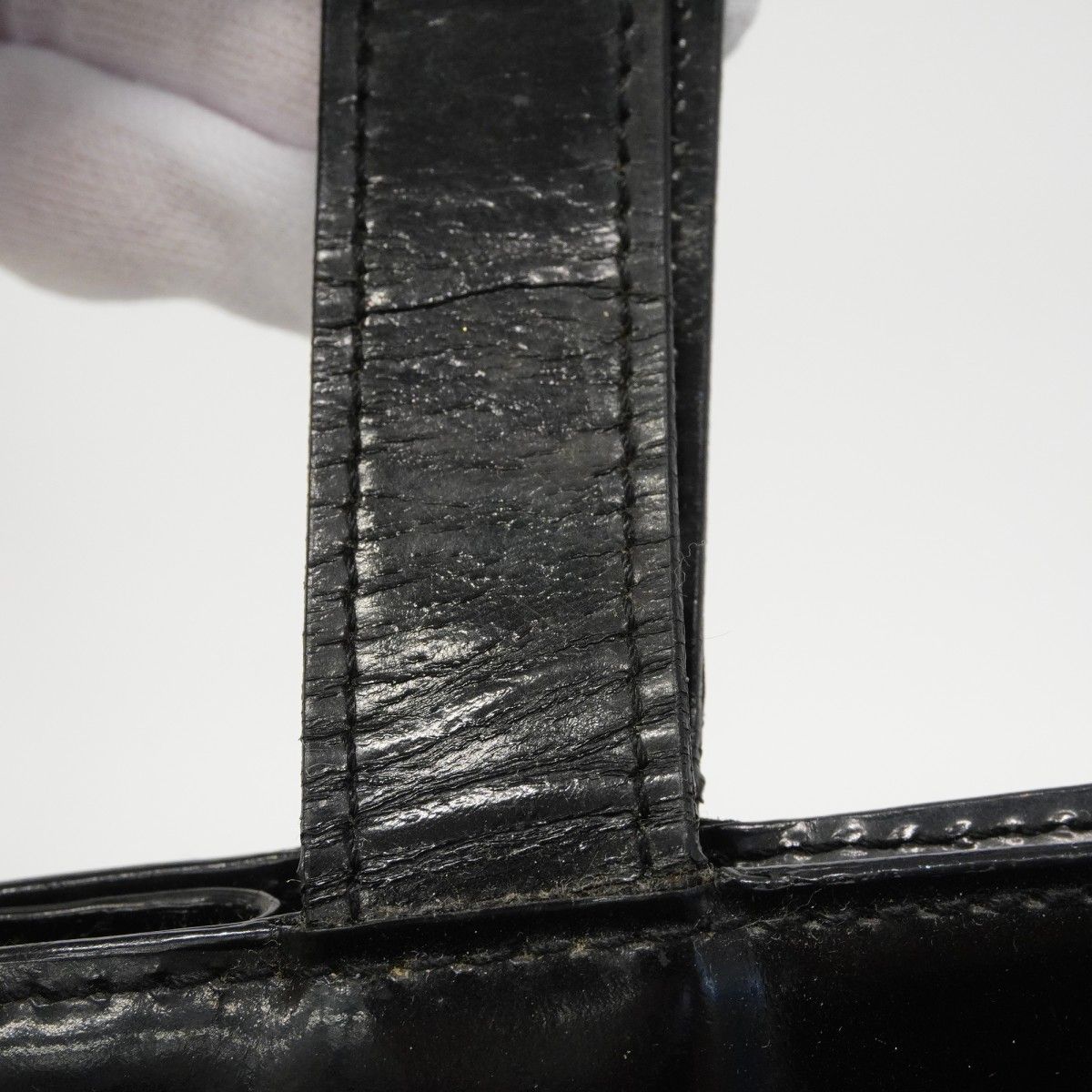 Chanel Tote Patent Leather Black Silver — view 6