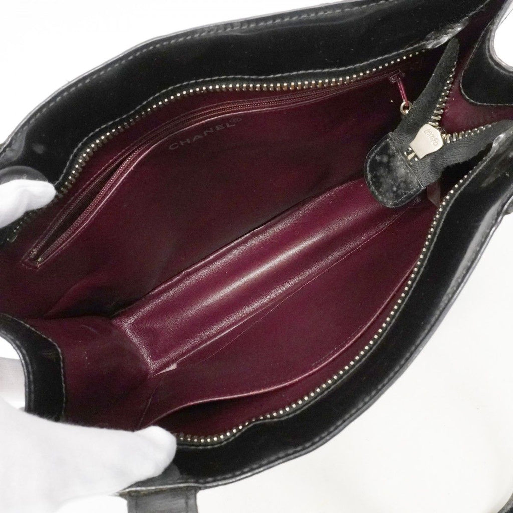 Chanel Tote Patent Leather Black Silver — view 4