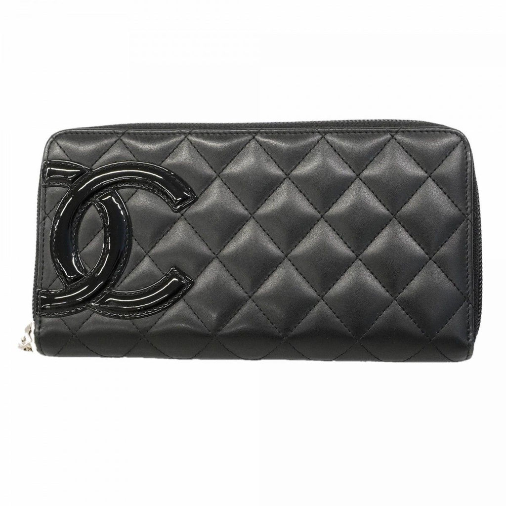 Chanel Wallet Cambon Lambskin Black Silver