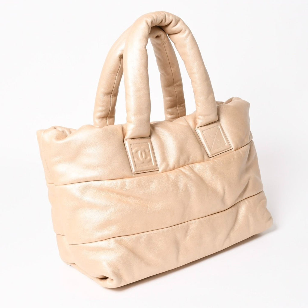 Chanel Coco Cocoon MM Tote Bag CC Logo Lambskin Gold — view 3