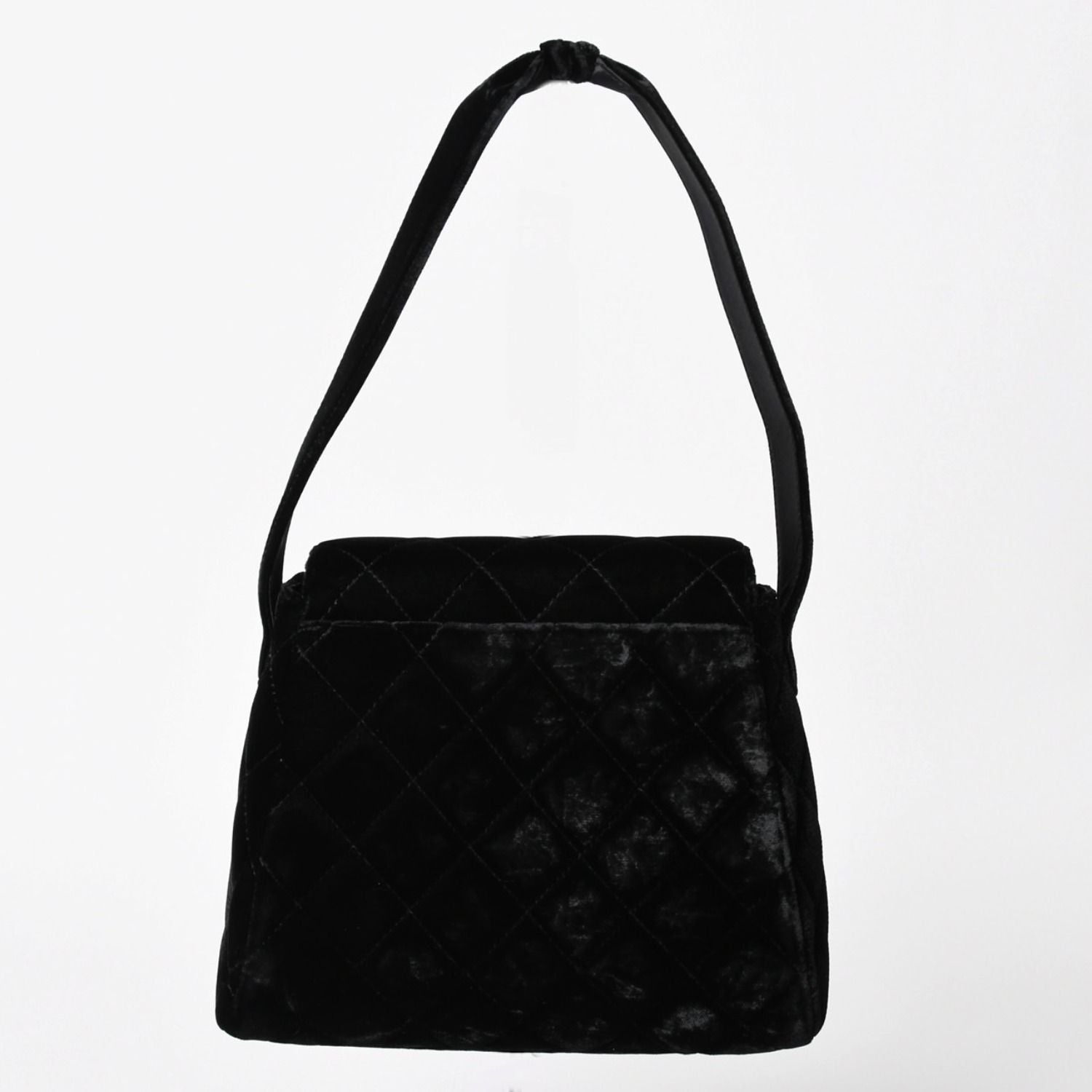 Chanel Bag CC Logo Velvet Quilted Turnlock Black Gold — view 2