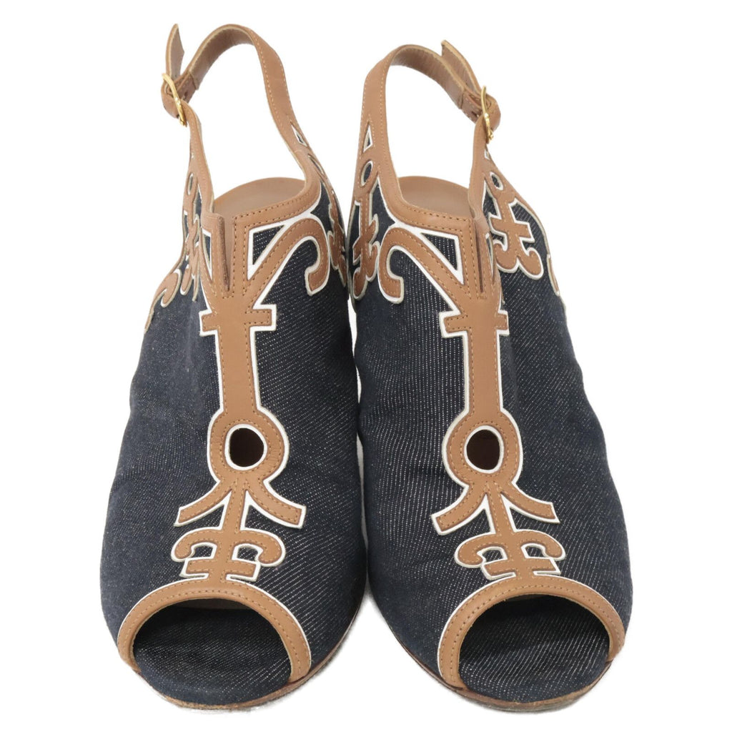Hermes Denim Leather Sandals — view 2