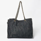 Chanel Chain Tote Bag Night Flight Embroidery CC Logo Denim — view 2
