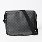 Louis Vuitton Daniel MM Shoulder Bag Damier Graphite Black Silver
