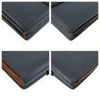 Loewe Trifold Wallet Navy Black Brown Leather Folded Compact — view 8