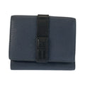 Loewe Trifold Wallet Navy Black Brown Leather Folded Compact