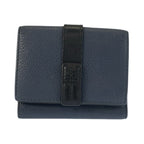 Loewe Trifold Wallet Navy Black Brown Leather Folded Compact