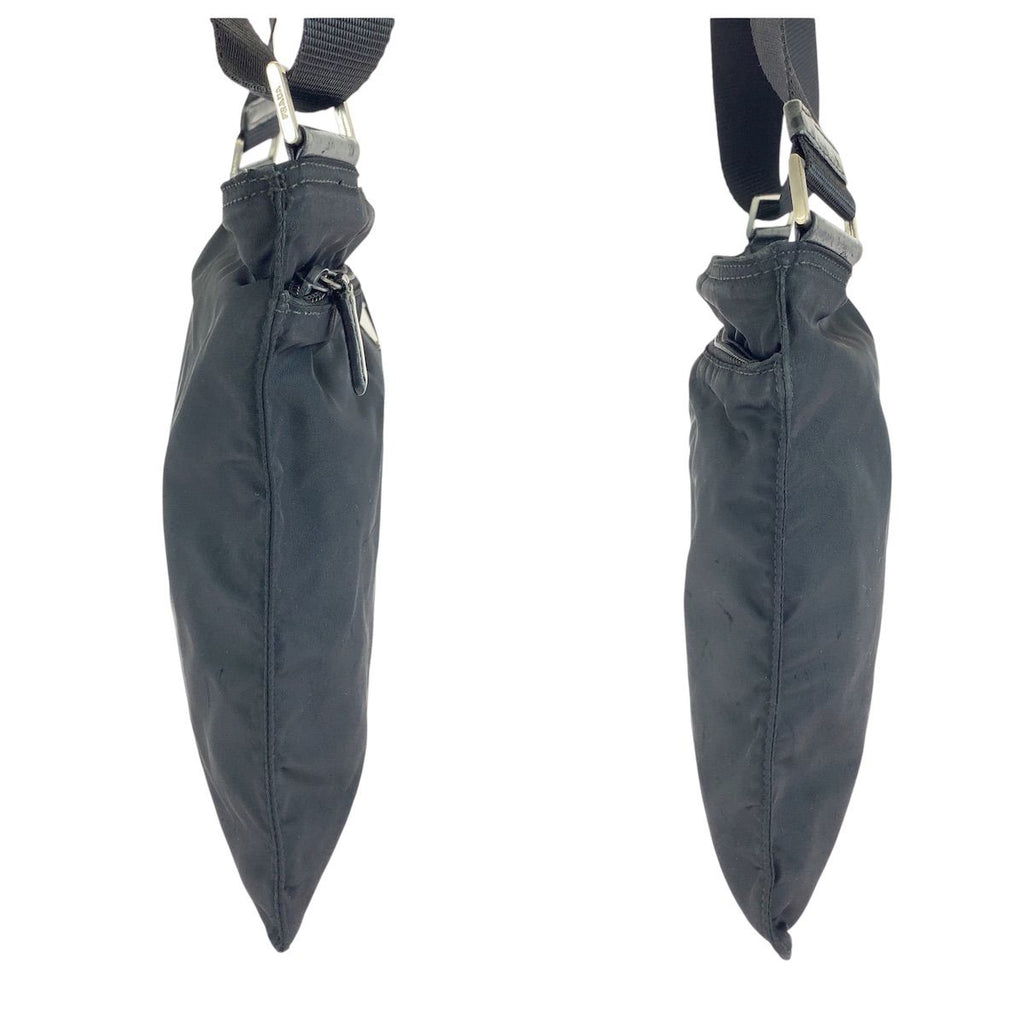 Prada Tessuto Black Silver Nylon Shoulder — view 8