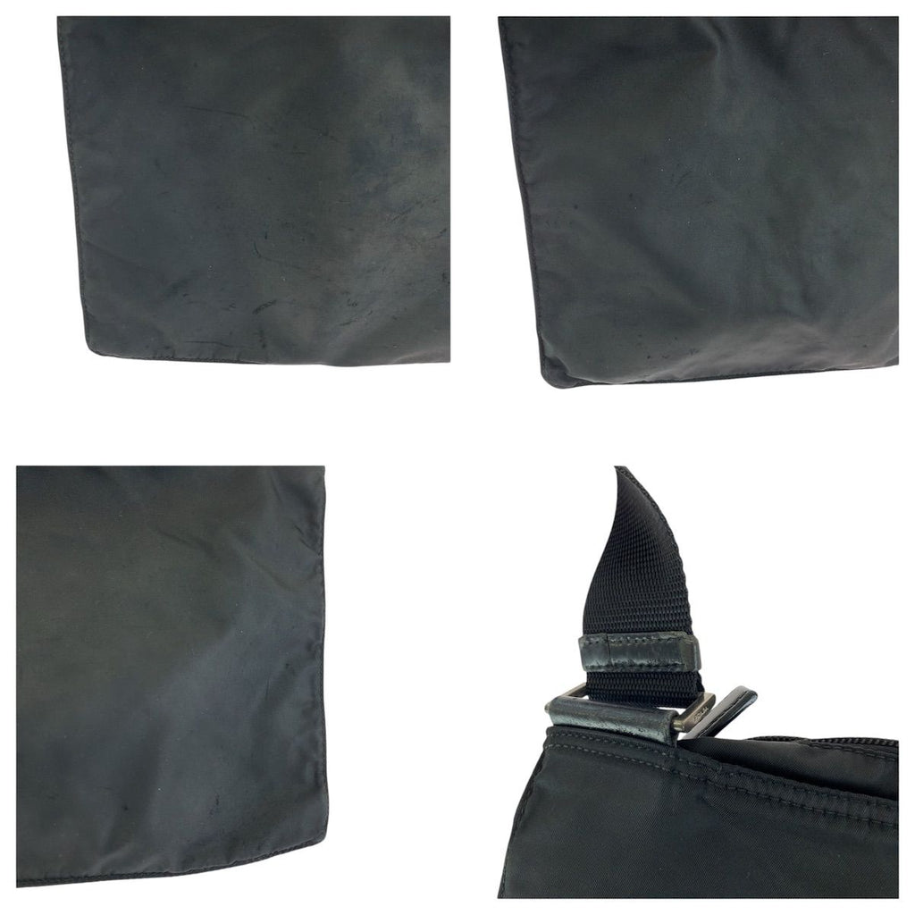Prada Tessuto Black Silver Nylon Shoulder — view 6