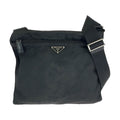 Prada Tessuto Black Silver Nylon Shoulder