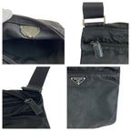 Prada Tessuto Black Silver Nylon Shoulder — view 5