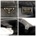 Prada Tessuto Black Silver Nylon Shoulder — view 4