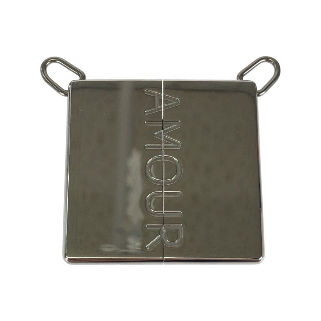 Hermes Symbol Silver Black Metal Leather Necklace — view 2