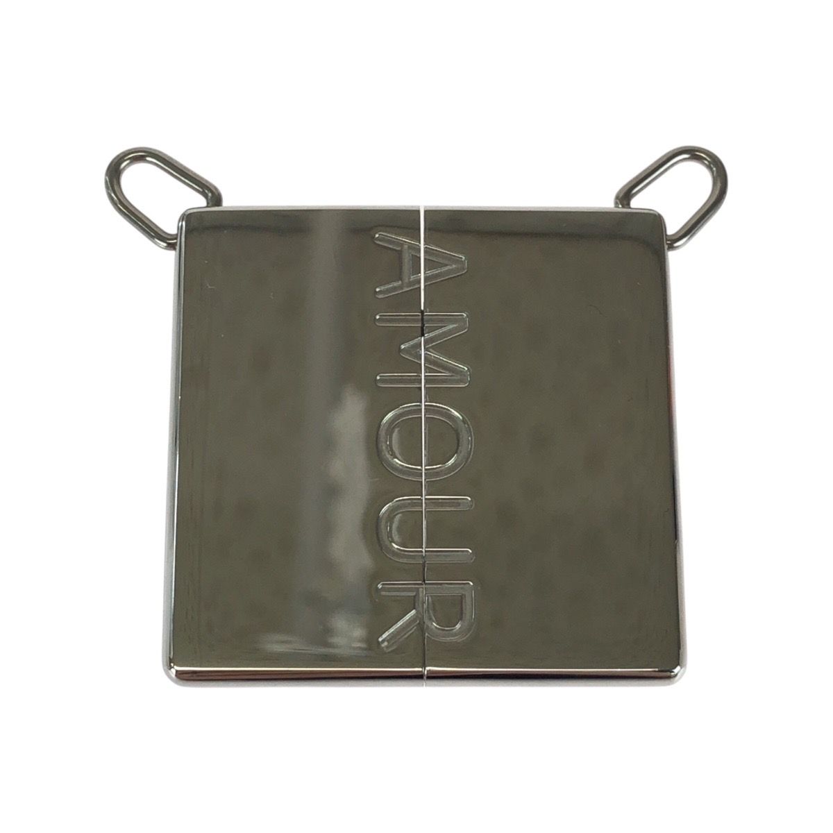 Hermes Symbol Silver Black Metal Leather Necklace — view 2