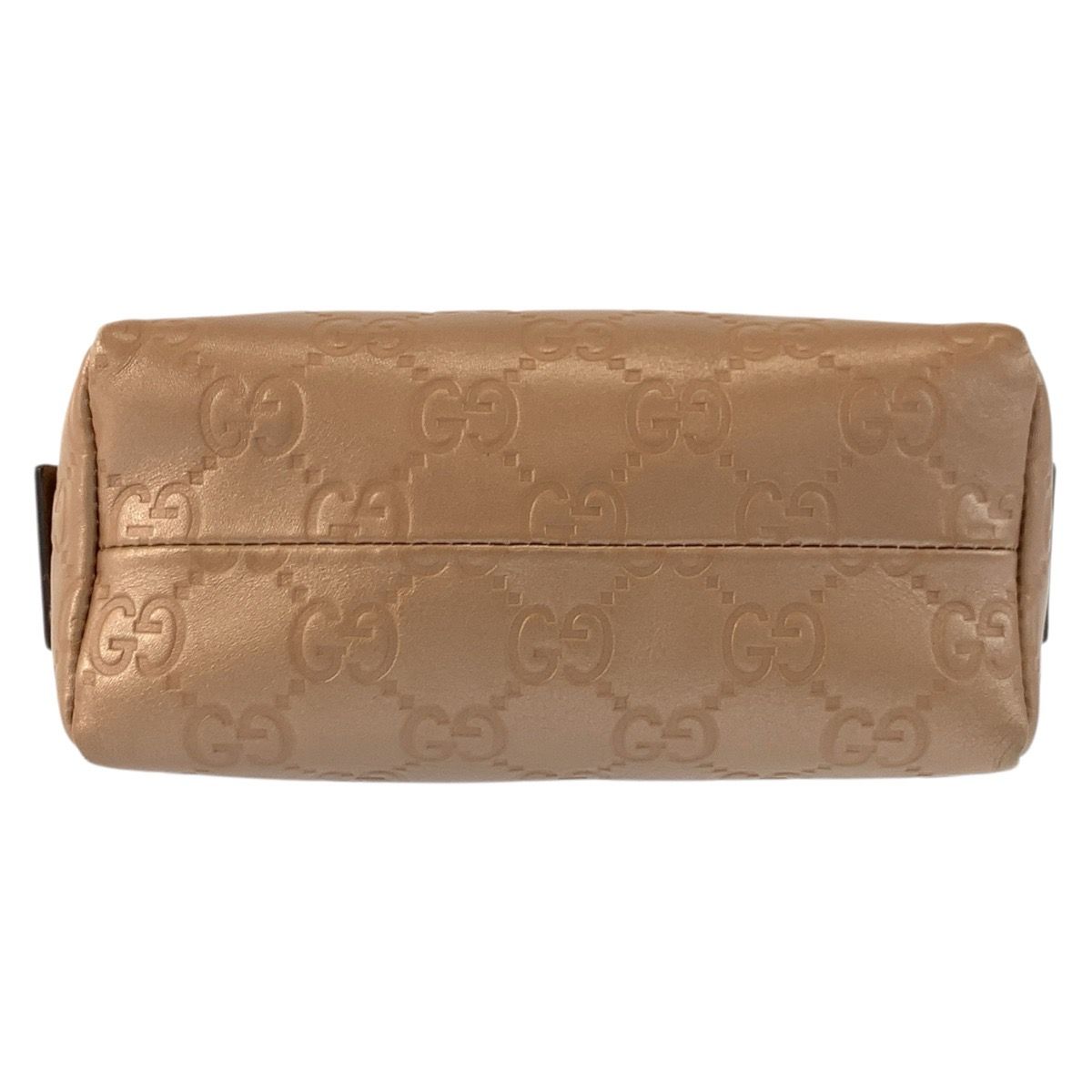 Gucci Guccissima Metallic Pink Beige Leather Pouch Makeup — view 9